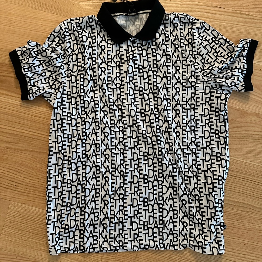 TED BAKER POLO SHIRT NEVER WORN BLACK and WHITE